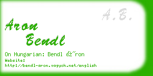 aron bendl business card